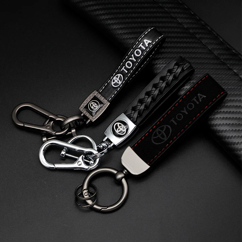 1 قطعة سيارة ميدالية مفاتيح معدنية الجلود المفاتيح شعار مفتاح القضية الدائري لتويوتا TRD كورولا CHR يارس أوريس Rav4 هايلكس بريوس أفالون كراون
