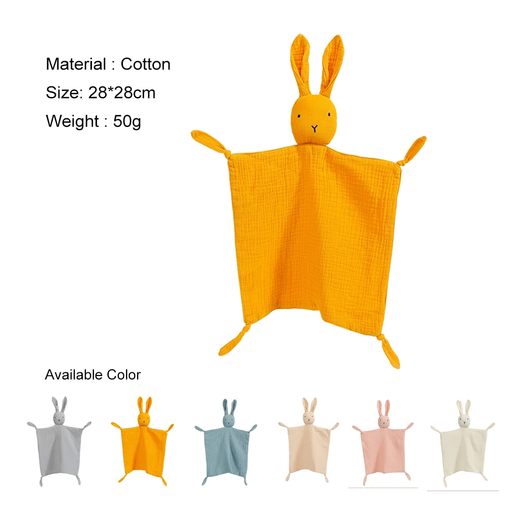 Muslin Baby Cotton Comforter Kids Plush Toy Stuffed Animals Bunny Lion Soothing Appease Soft Newborn Sleeping Dolls Towel Bibs