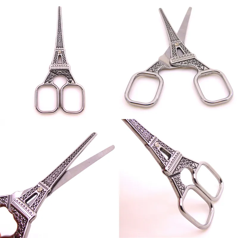 Scissors مقص برج Eiffel شكل الفولاذ المقاوم للصدأ مقص الخياطة للنسيج DIY بها بنفسك أدوات الخياطة مقص مكتب فائدة سكين