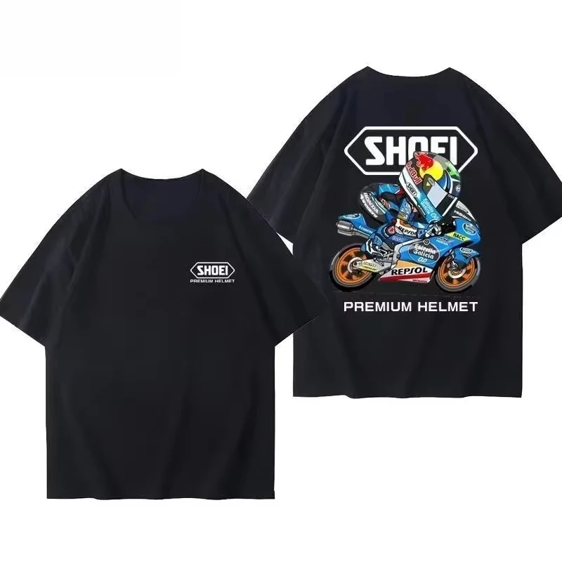 Helmet Motorcycle Race Motorcycle T-shirt Men's Women's Retro Cool Patterned Print Extra Large Short Sleeve Streetwear Top