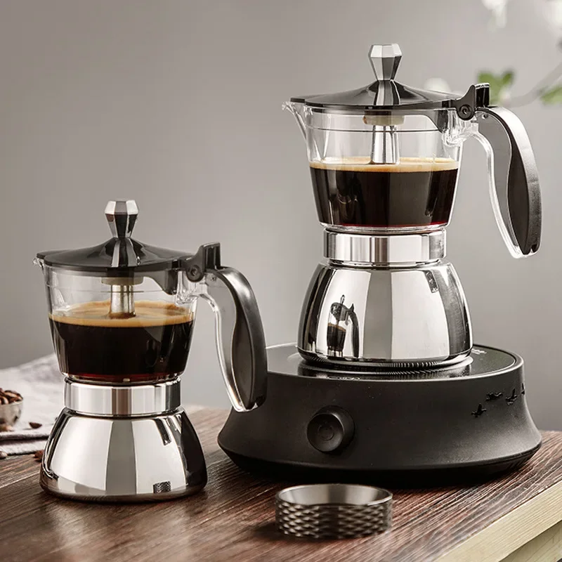 Espresso Accessories Italian Moka Coffee Maker Italian Stainless Steel Coffee Makers Machine Pot Portable Coffeeware Kitchen Bar