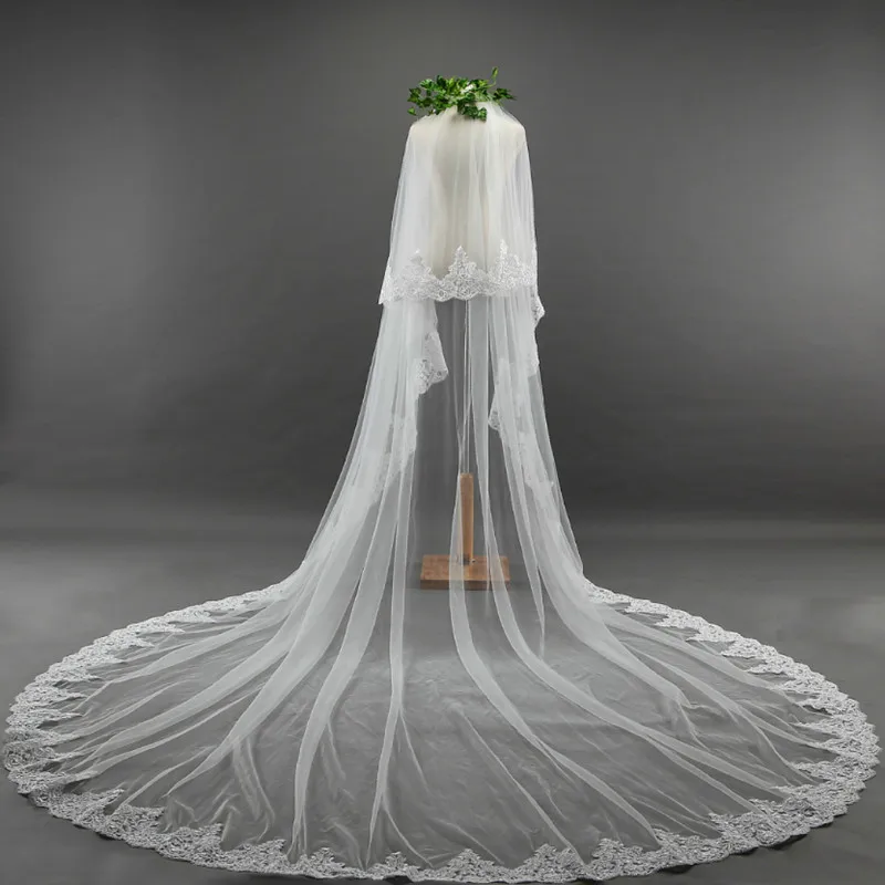 Elegant Bridal Veils Women Bride's Main Wedding Headgear Princess Bride Dress robes de soirée Customized