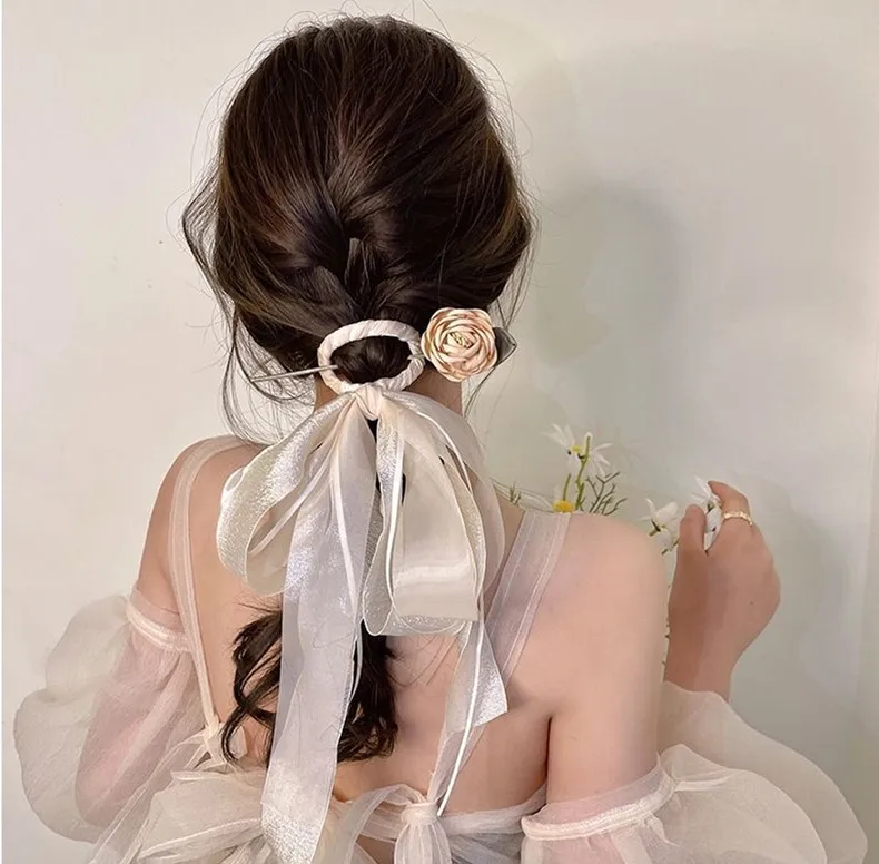 

Modern Bow Hairpin Headwear Korean Style Fairy Flower Hairpin for Women