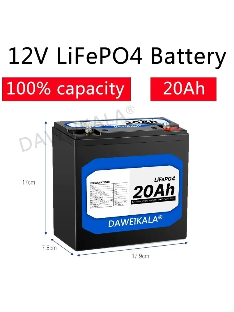 12V 20Ah LiFePO4 Batterij BMS 12V 20Ah Deep Cycle Batterij Voor Power Wheels Fishfinder Verlichting Supply lithium Batterij - afbeelding 2