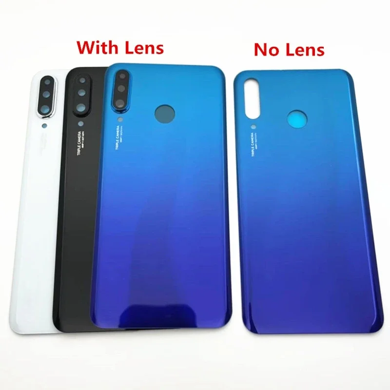 For Huawei P30 Lite Nova 4e P30Lite Rear Door 3D Panel Housing Case Adhesive +Camera Lens Replace Glass Battery Back Cover