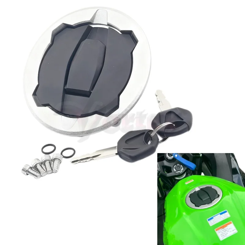 

Motorcycle Fuel Gas Cap Key Set Accessories For Kawasaki Ninja 650 Z650 2017-2023 Ninja 400 2018 2019 2020 2021 2022 2023