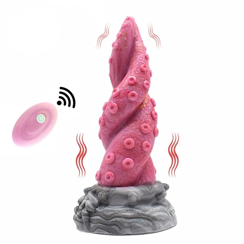 

GOFLYING 10 Speeds Anal Butt Plug 2 In 1 Bullet Vibrator Octopus Tentacle Dildo Silicone Fantasy Sex Flirt Toys for Adults 18