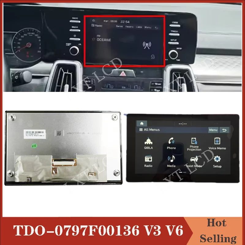 

Original New TDO-0797F00136-V6 TDO-0797F00136-V3 TDO-0797F00136 LMB5F00136 LCD With Touch Screen For KIA Hyundai Car Navigation