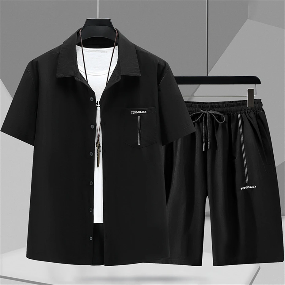 

Men's Sets Summer Shirt Short Fashion Casual Suits for Men Plus Size 10XL 11XL Suits Summer Clothes