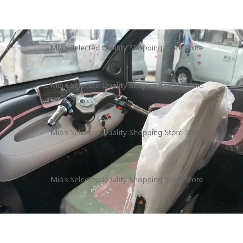 Family 4-Wheel Electric Car with Passenger Seat - Left Rudder Design Fully Enclosed Slow Moving Adult Driving Vehicle