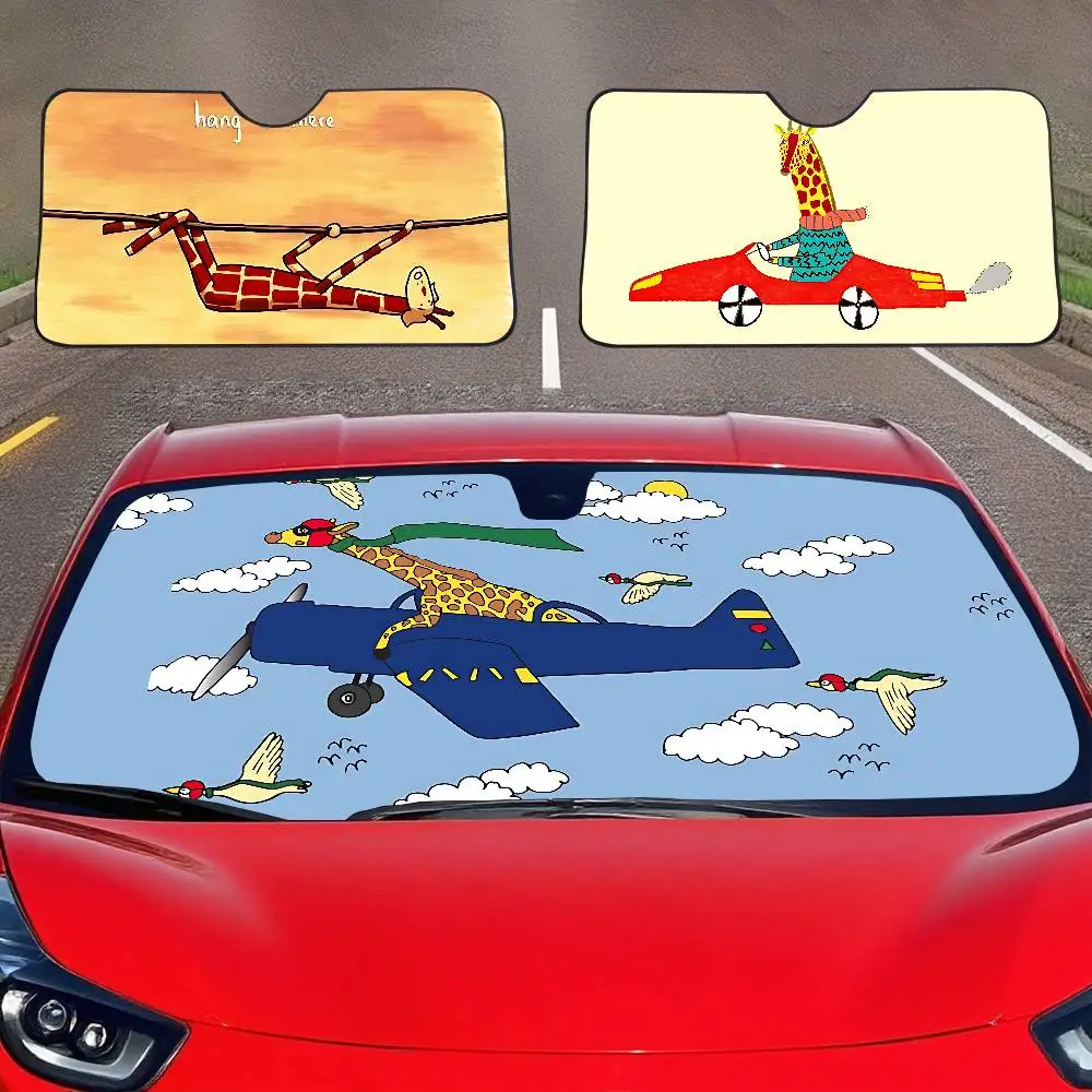 Giraffe Car SunShade Windshield Car Windscreen Cover Sun Shade Auto Visor Car Accessories