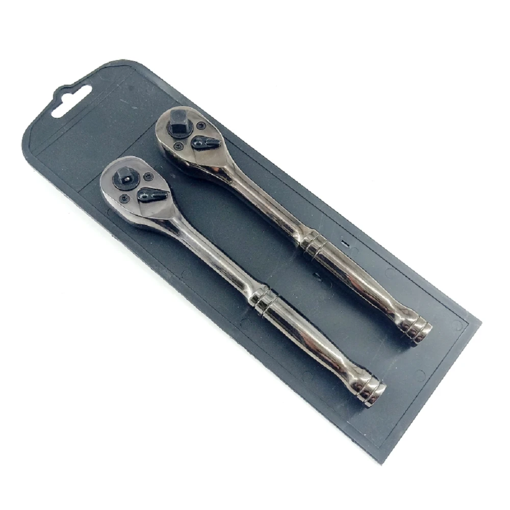 MacWork 2 Pcs 2-in-1 2 Heads Ratchet Spanner Quick Release Ratchet Socket Wrench 72 Teeth 1/4-3/8 inch Drive 3/8-1/2 inch Drive