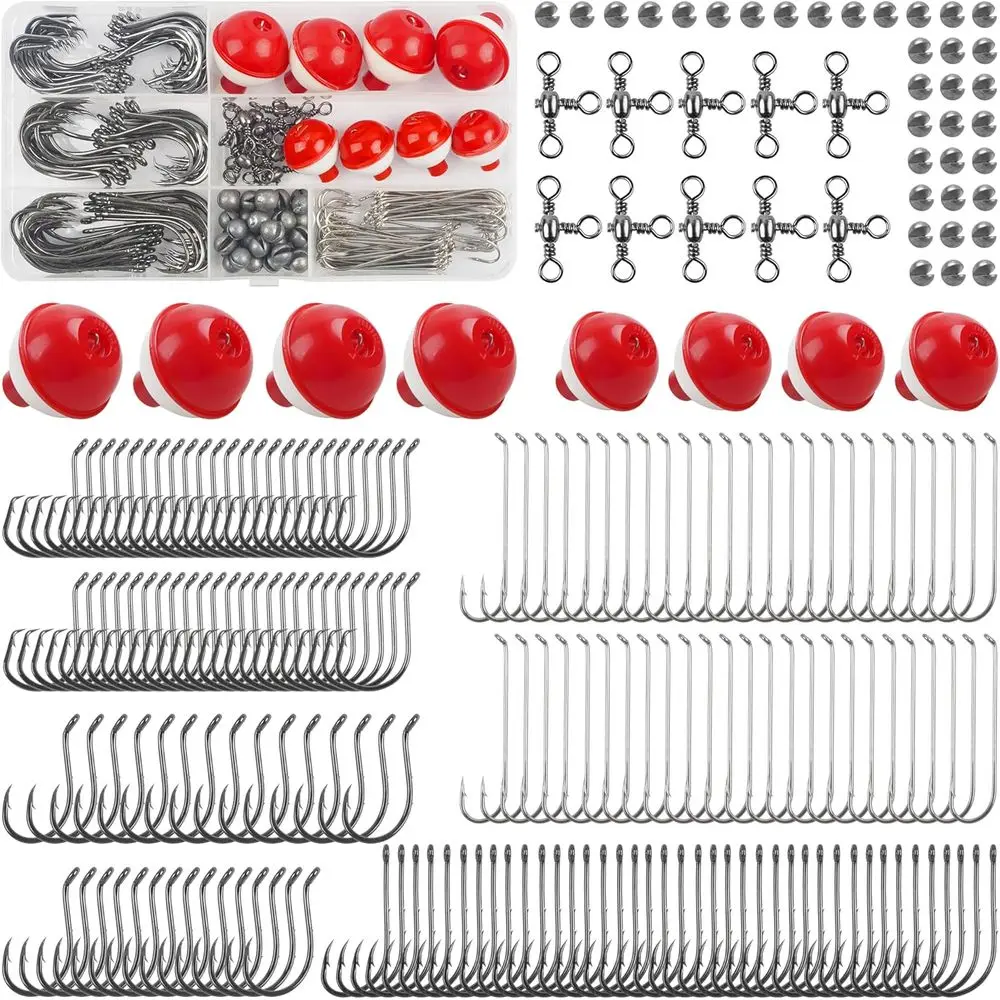 

Полный комплект для рыбалки из 223 предметов: крючки, поплавки, вертлюги, гири для пресноводной рыбалки.