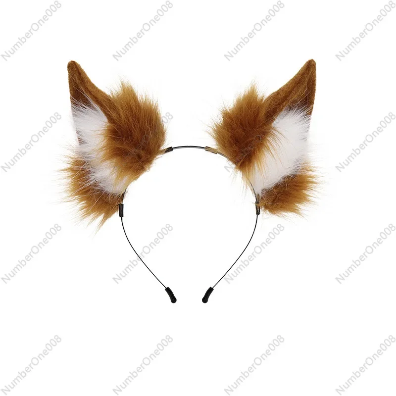 

Tamamo Mae Cosplay Realistic Cute Hair Clip Plush Animal Tail Animal Ear Headwear Comic Exhibition Fox Tail Ear Hairband