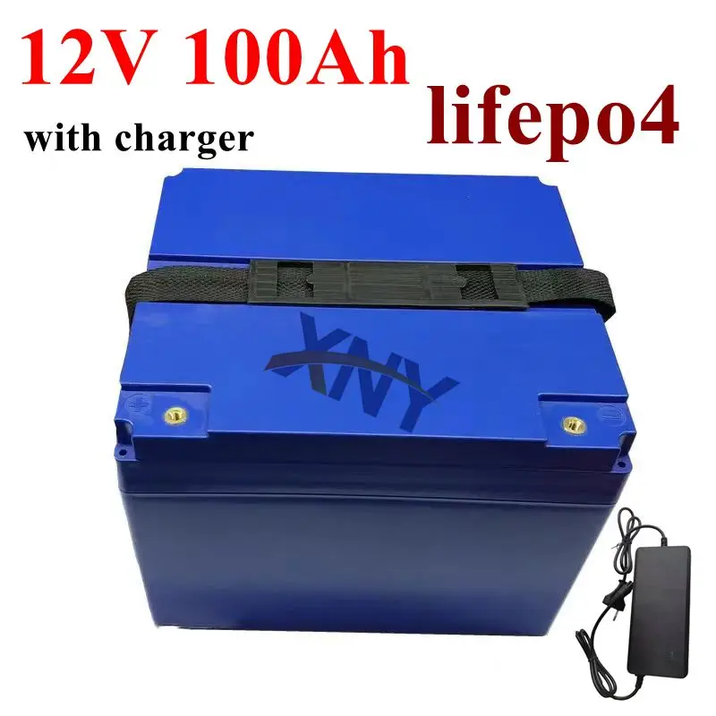 

12V 100AH lifepo4 battery With BMS for camping backup power inverter RV boat inverter vehicle RV AGV +10A Charger