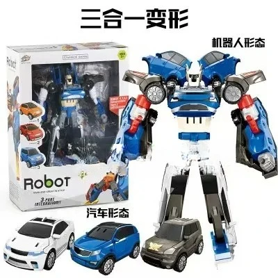 

3 In 1 Tobots Transformation Robot Korea 2 In 1 Cartoon Brothers Anime Deformation Car Airplane Toys for Christmas Gift
