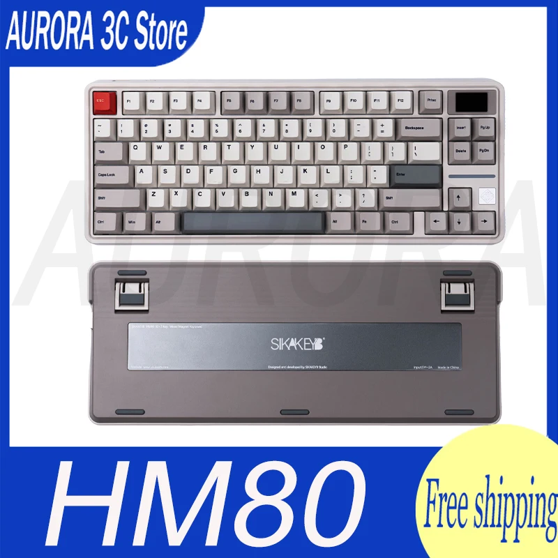 Sikakeyb Hm80 Magnetic Keyboard Wired E-Sports Game Keyboard Custom Rgb Pbt Keyboard With Screen For Win Desktop Computer Gifts