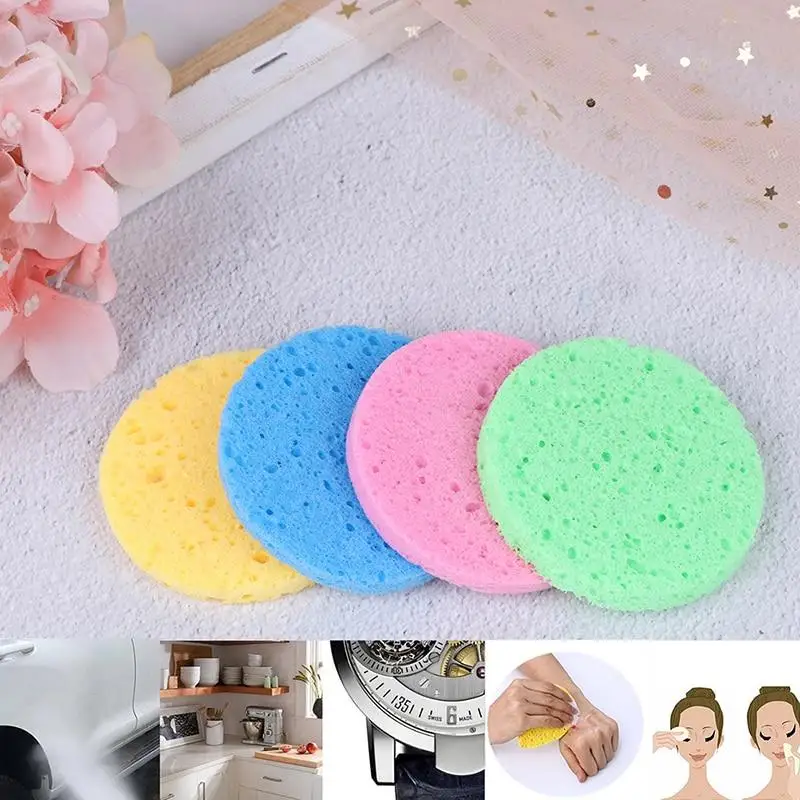 10 Stück Natürlicher Holzschwamm Komprimierter Kosmetik-Puff Gesichtswaschschwamm Gesichtspflege Reinigungswerkzeuge Make-up-Entferner