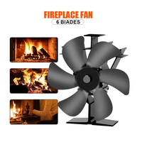 6 Blades Stove Fan Heat Powered Fireplace Fan Log Wood Burner Eco-fan Quiet Fireplace Fan Home Winter Warm Heat Distribution