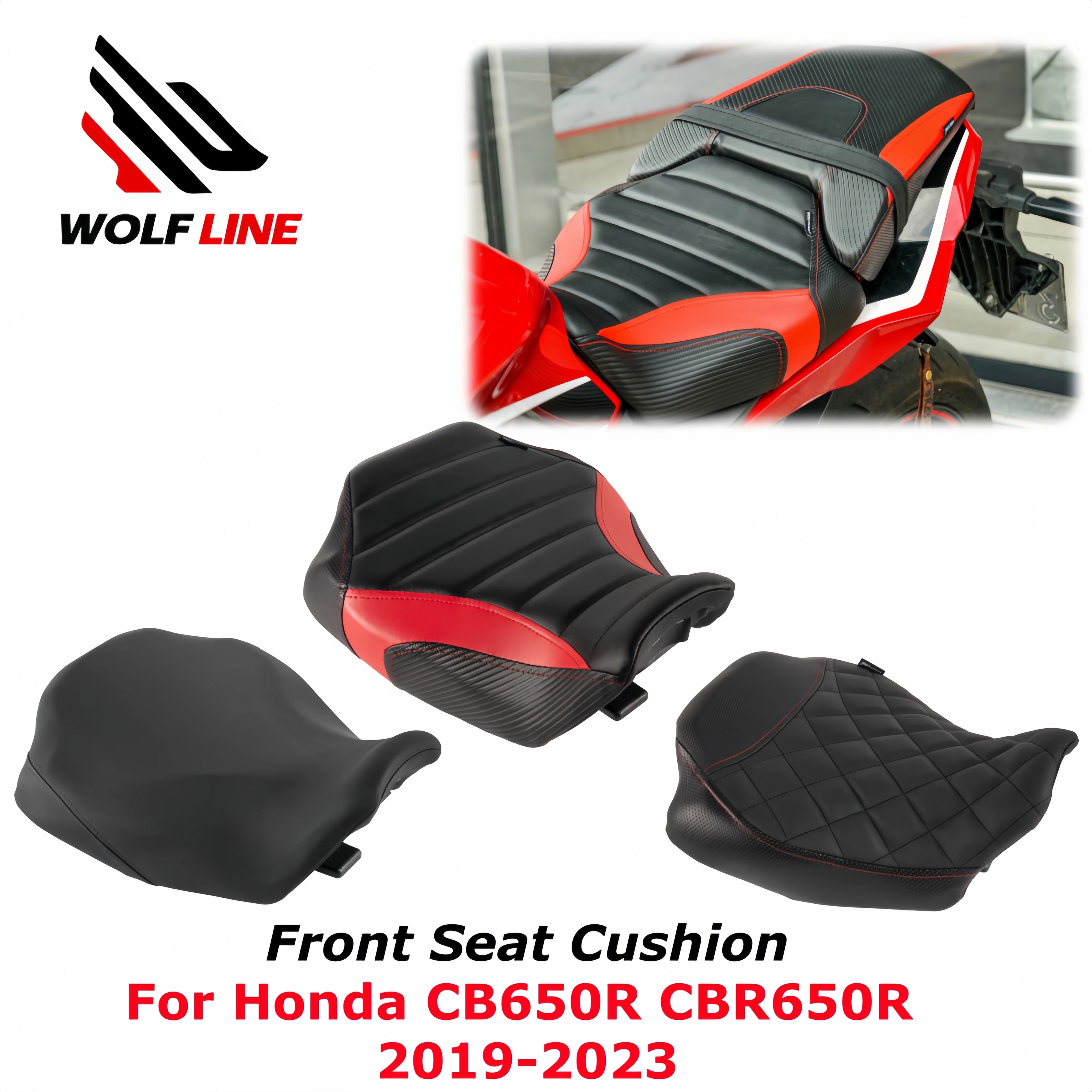

WOLFLINE CB650R CBR650R Front Seat Cushion for Honda CBR650R CB650R Driver Seat Cushion Pad Rider Saddle Pillion Pad 2019-2023