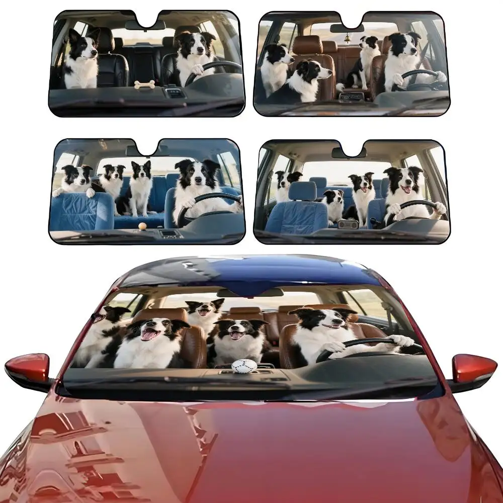 

Dog driver order Collie Funny Car SunShade Windshield Anti-UV Protection Front Sun Shade Cooling Protector for Vehicle Interior