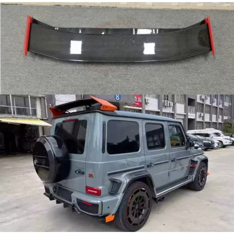 For Mercedes-Benz W464 G-Class G500 G550 G63 G900 AMG 2019-2023 Real Dry Carbon Car Rear Wing Trunk Lip Roof  Spoiler