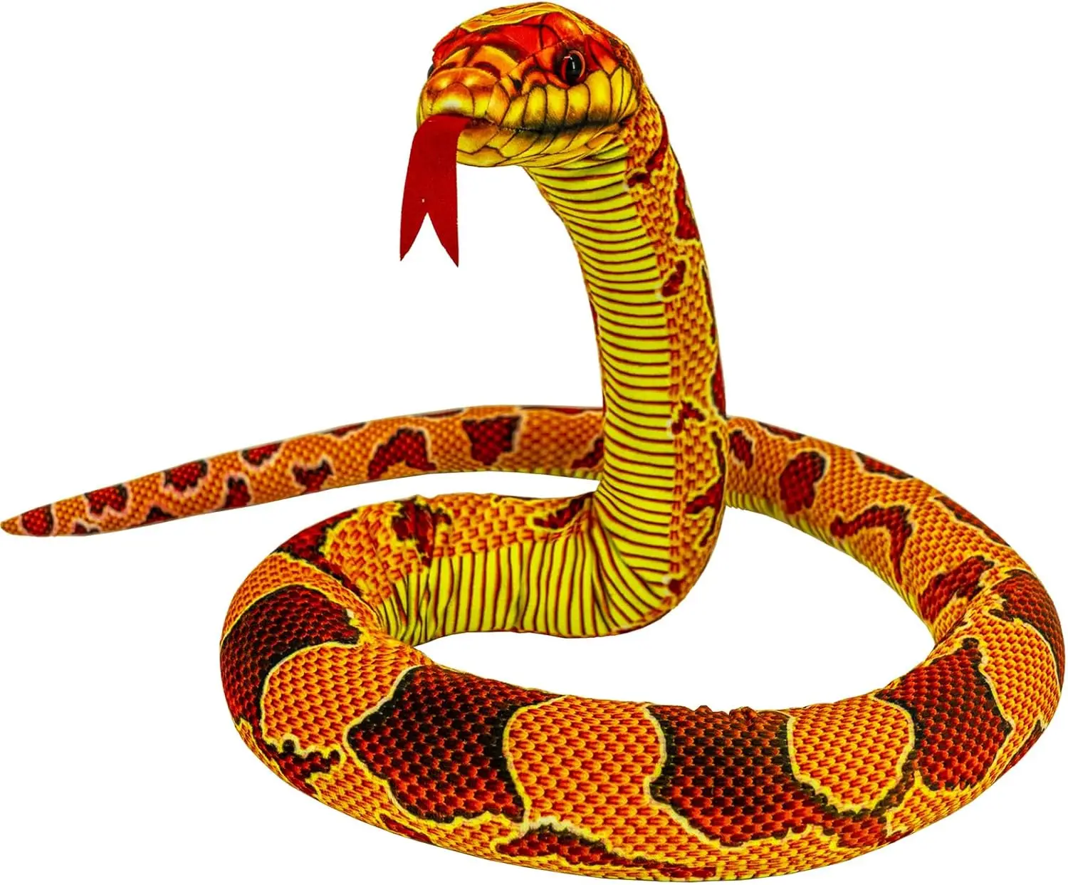 

Realistic Snake Plush Toy Red-55’ Tailed Racer Stuffed Animal Large Soft Snake Serpent Toy for Kids Halloween Prank Gift Decor