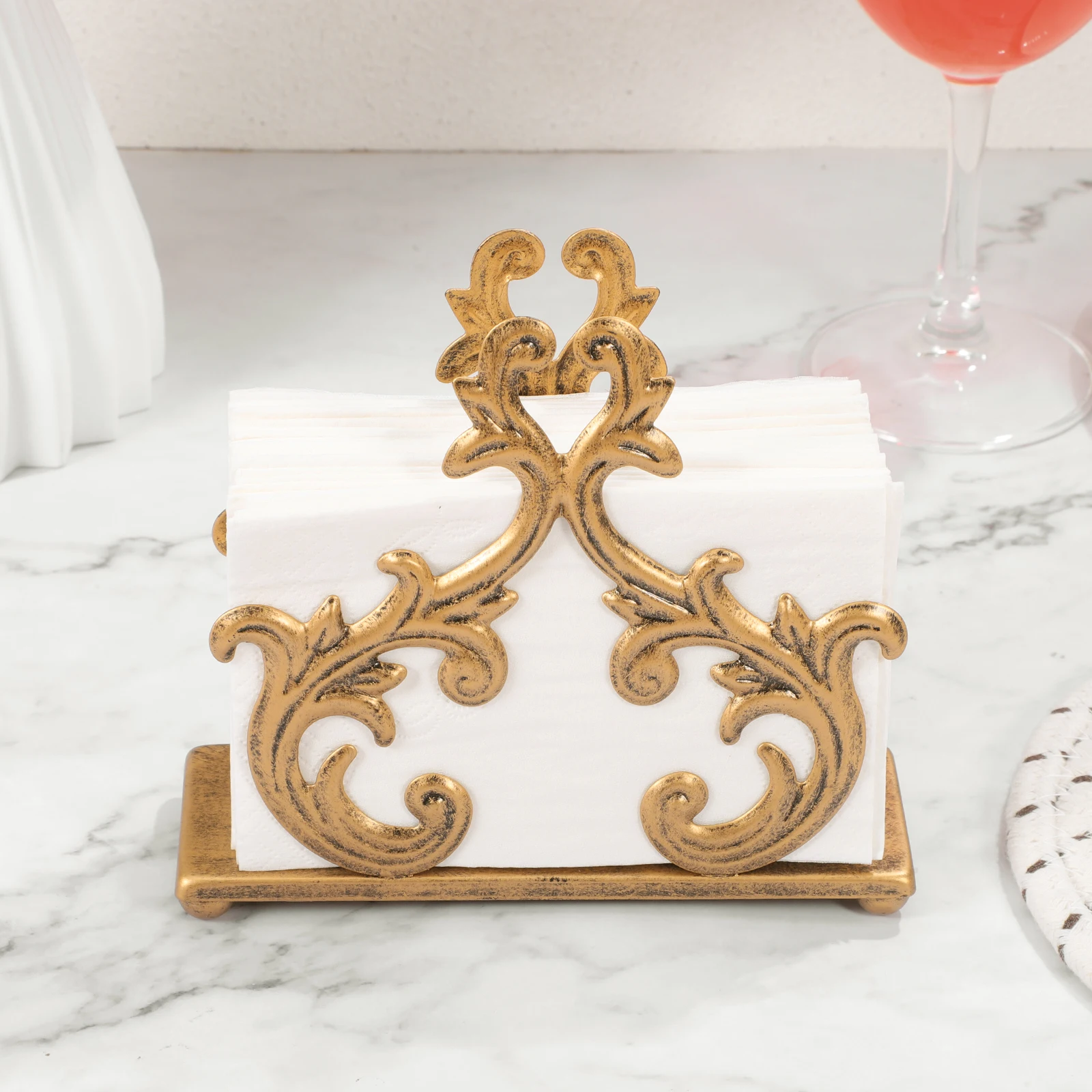 

15x5x13.5cm Willow Branch Iron Napkin Holder Farmhouse Guest Bathroom Table Kitchen Retro Modern Tissue Stand Upright Rustic