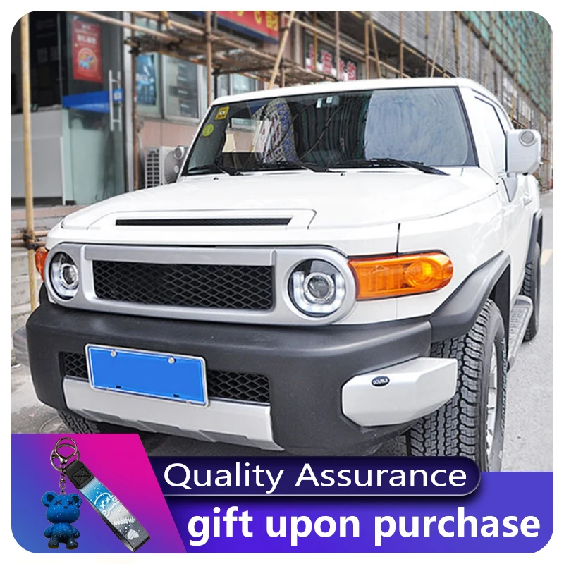 تعديل لتويوتا FJ كروزر 2007-2020 زينون U الجبهة مصباح LED بدوره إشارة DRL العلوي العارض عدسة اكسسوارات السياراتMod #5