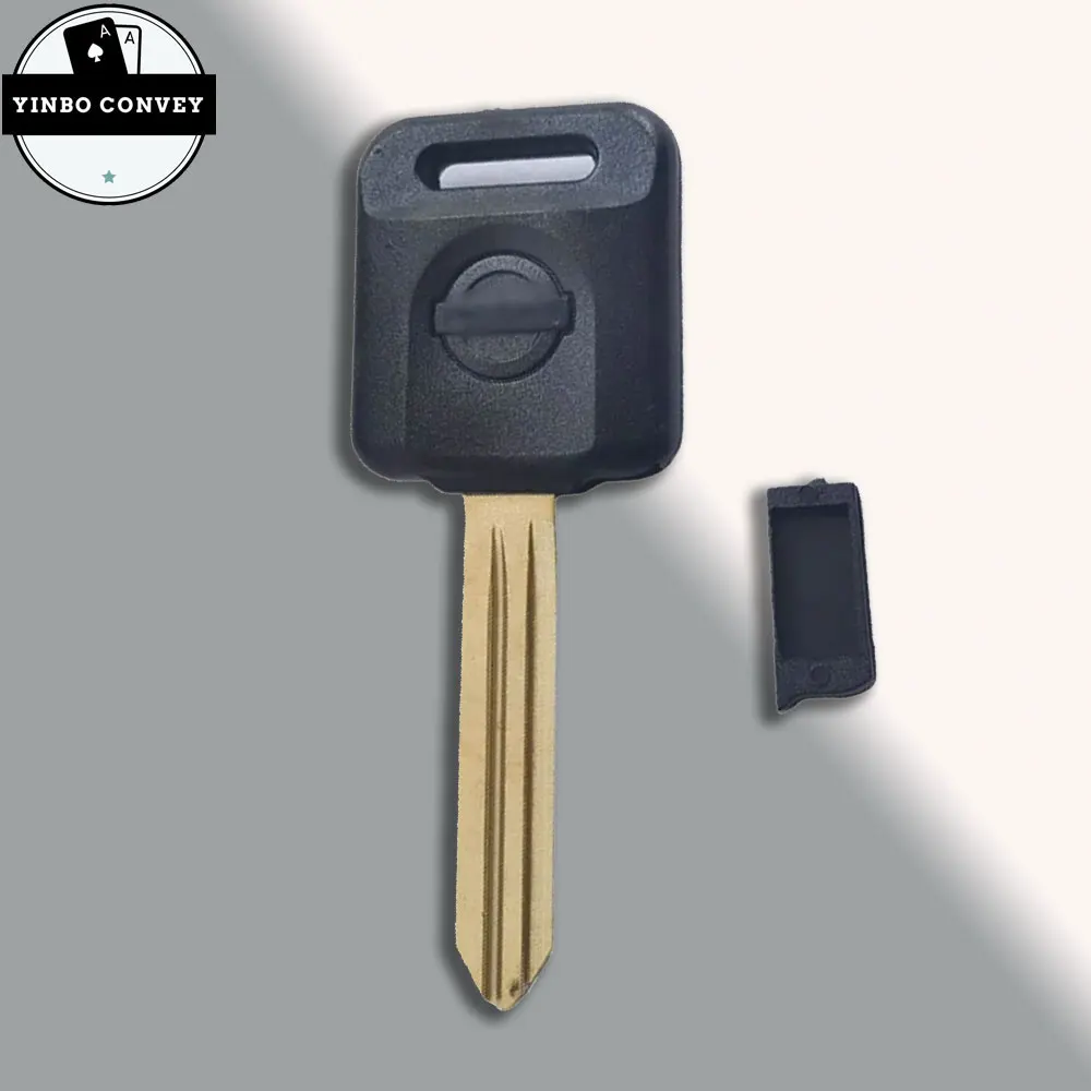 YINBO -  Car Key Shell Transponder Key Case With Uncut NSN14 Key Blade ID46 4D60 Chip for Nissan Tiida Sentra Juke Altima