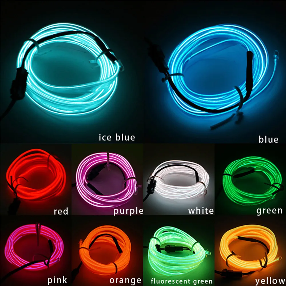 1pc Car 5-Meter LED Atmosphere Light with Usb Drive Car Interior Decorative Trim Strip Replacement Parts Accessories