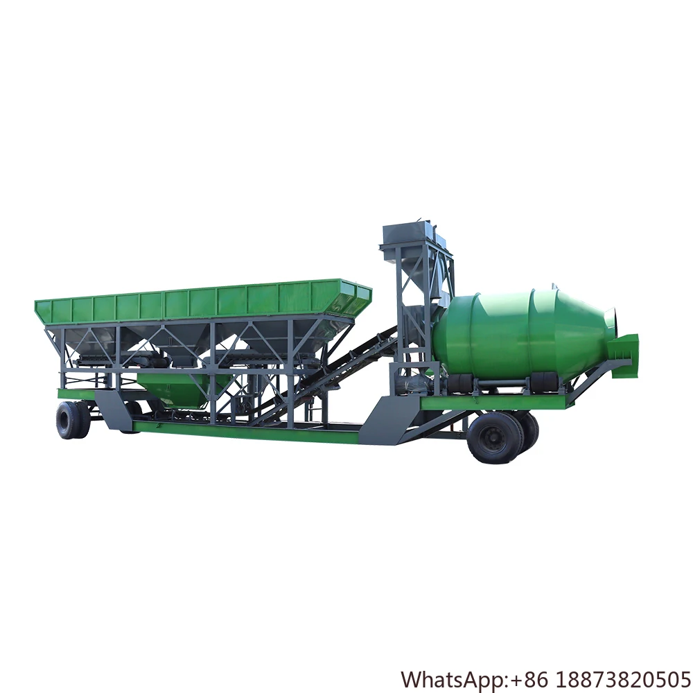 Machine Portable Dry Ready Trailer Mixer Ready Mini Small Mixing Plants Mobile Concrete Batching Plant Good Price for Sale