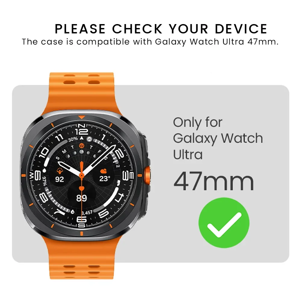 Custodia in vetro temperato per Samsung Galaxy Watch custodia protettiva per schermo rigido Ultra 47mm per Galaxy Watch 7 Ultra accessori per paraurti