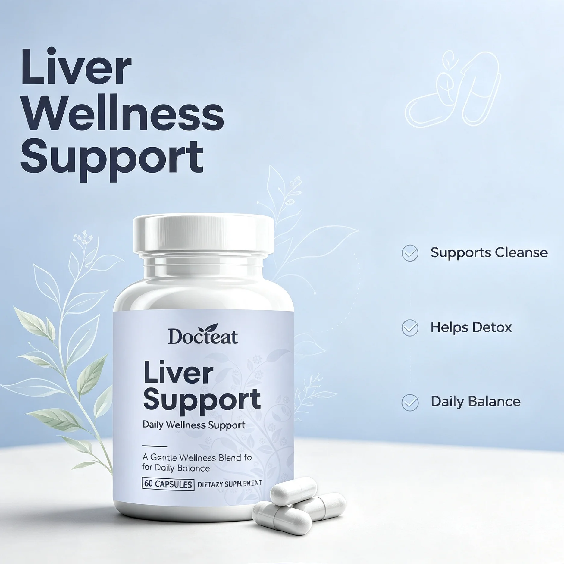 Liver Support Capsule Liver Cleanse Detox & Repair Supplement with Dandelion Artichoke Turmeric Silymarin Liver Health Men Women