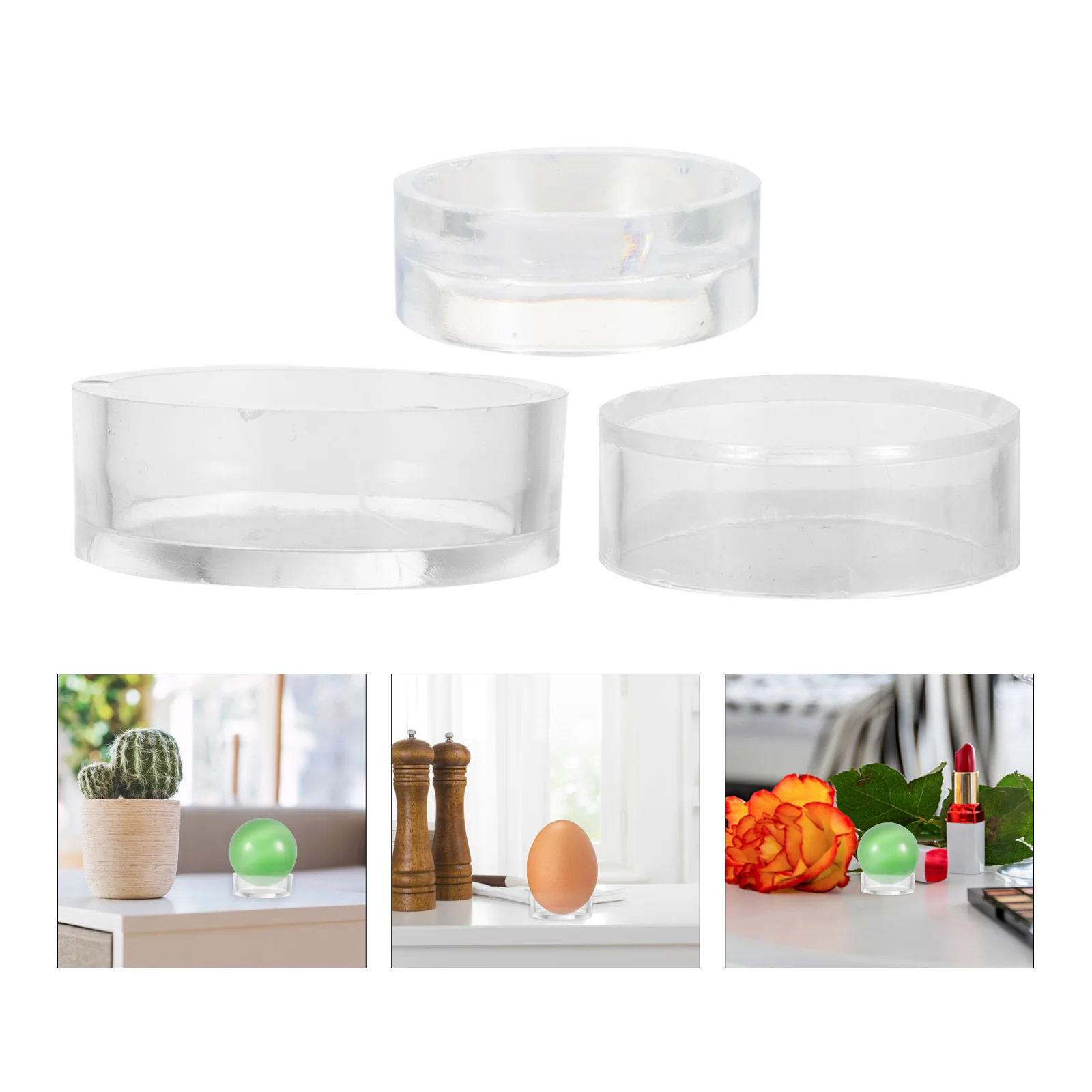 

15pcs Transparent Acrylic Jewelry Stands Clear Sphere Holder For Golf Balls Baseballs Tennis Balls Eggs Crystal Ball Showcase