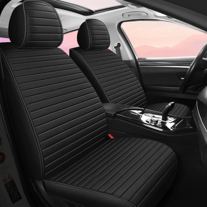 Universal Split Seat Fully Surrounded Car Seat Cover Breathable Comfortable Luxury Flax Car Seat Cushion Full Seats Cover JJ248