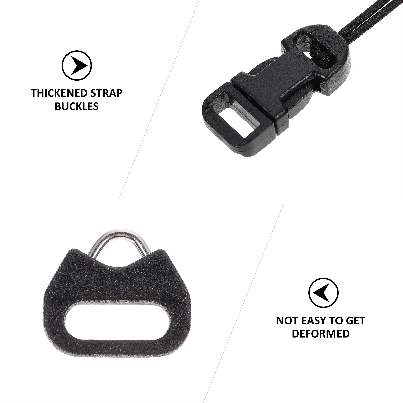 

8 pcs Camera Strap Buckle Quick Release Connectors High Elastic Durable Plastic Triangle Loop Strap Adapter Practical Gift