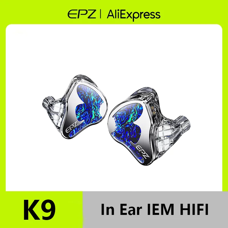 

EPZ K9 Wired Earphones HIFI Music 1DD+8BA Hybrid Drivers IEM In Ear 4.4mm Replaceable Plug 6N Single Crystal Copper Cable