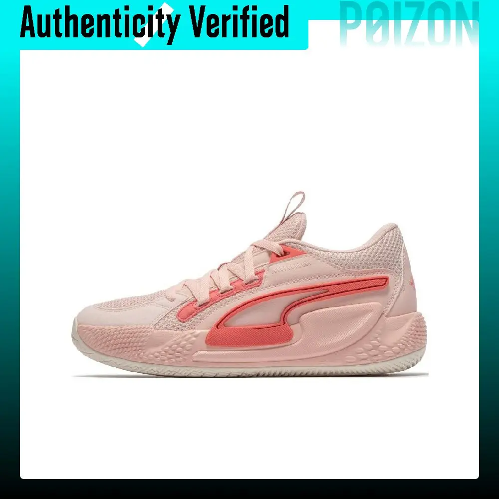 PUMA Court Rider 1.0 Chaos Slash Slip Resistant Abrasion Resistant Low top Basketball Shoes Men's Pink 378052-03