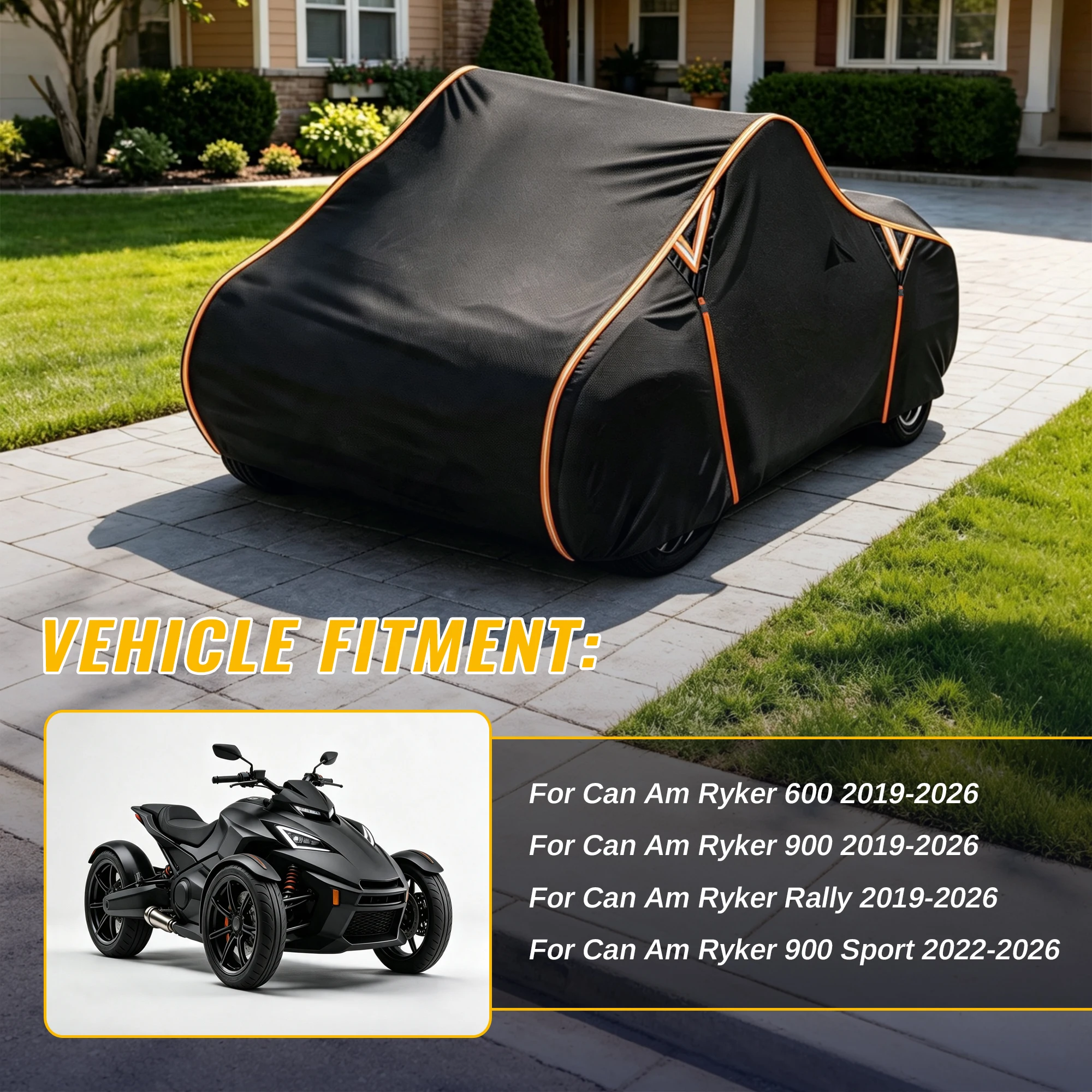 UXCELL Full Cover Waterproof for Can-Am Ryker 900 600 Sport Rally Edition 2019-2026