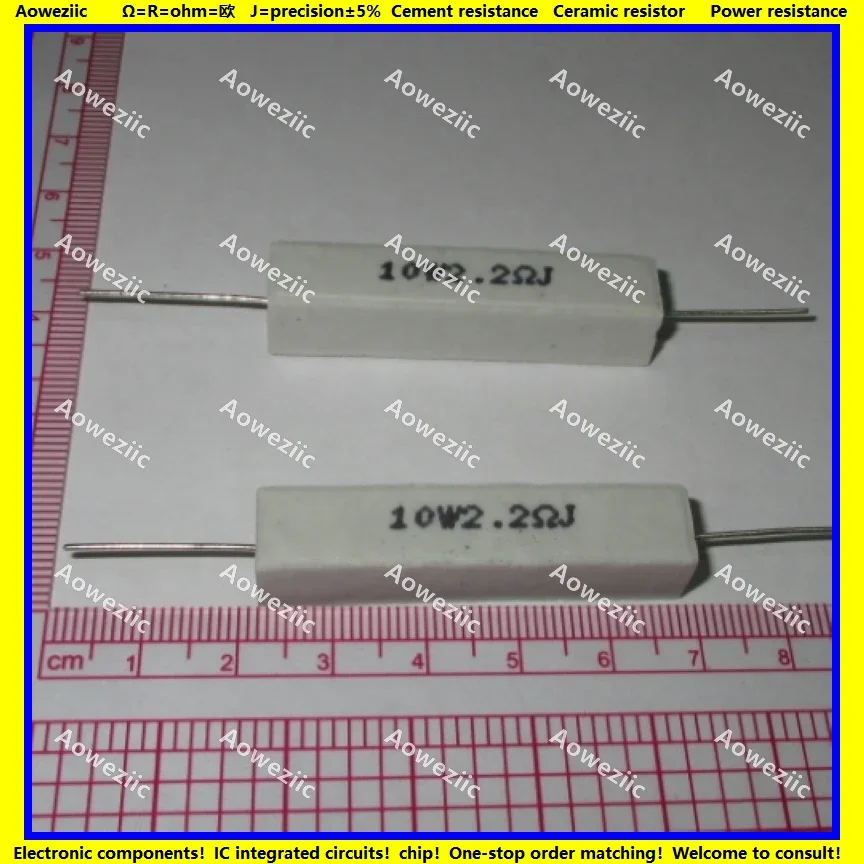 10 sztuk RX27 poziomy rezystor cementowy 10W 2.2 ohm 2.2 RJ 10W2R2J 10W2.2RJ ohm rezystancja ceramiczna precyzja 5% rezystancja mocy