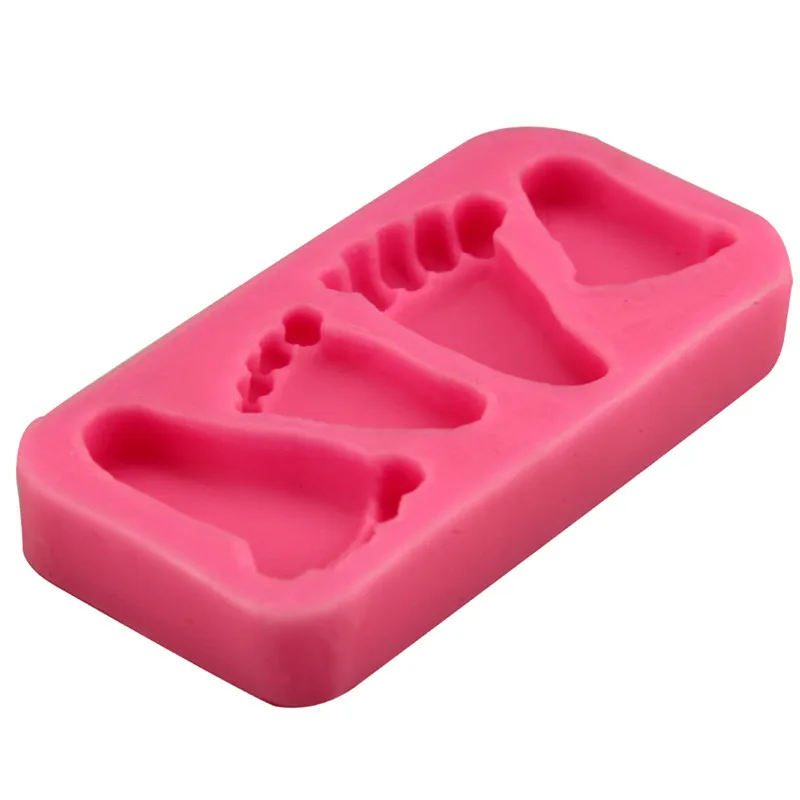 Silicone Baby Feet Shape Cake Mold 3D Feet Fondant Chocolate Candy Jelly Decoration Fondant Mould Cute Child Foot Molds