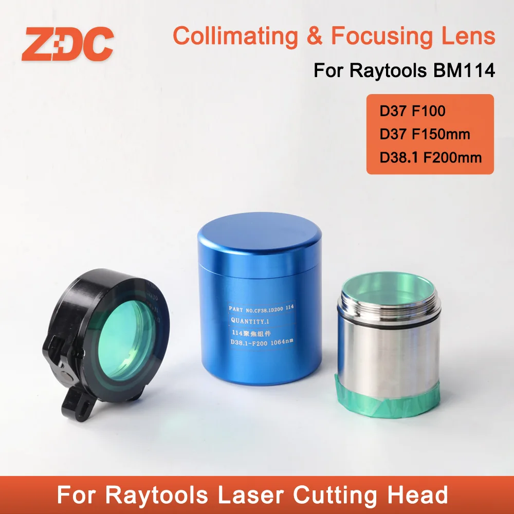 

Raytools BM114 Collimating Focusing Lens D37 F100 & D38.1 F200mm 1064 JGS1 with Lens Holder for Laser Cutting Head BM114 6KW