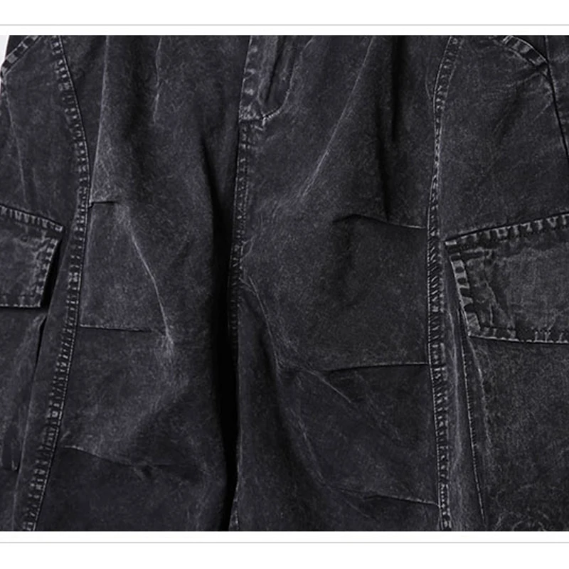 Vintage Baggy Denim Shorts 2025 Mens Washed Wide Leg Cargo Short Pants Loose Luxury Designer Shorts Cropped Pant