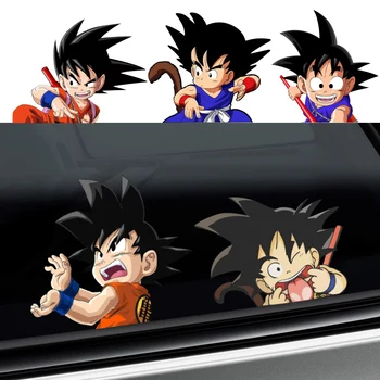 Autocollants de voiture Goku de personnalité, autocollant de dessin animé Dragon Ball, protection solaire étanche, autocollant de coffre de fenêtre d'ordinateur portable