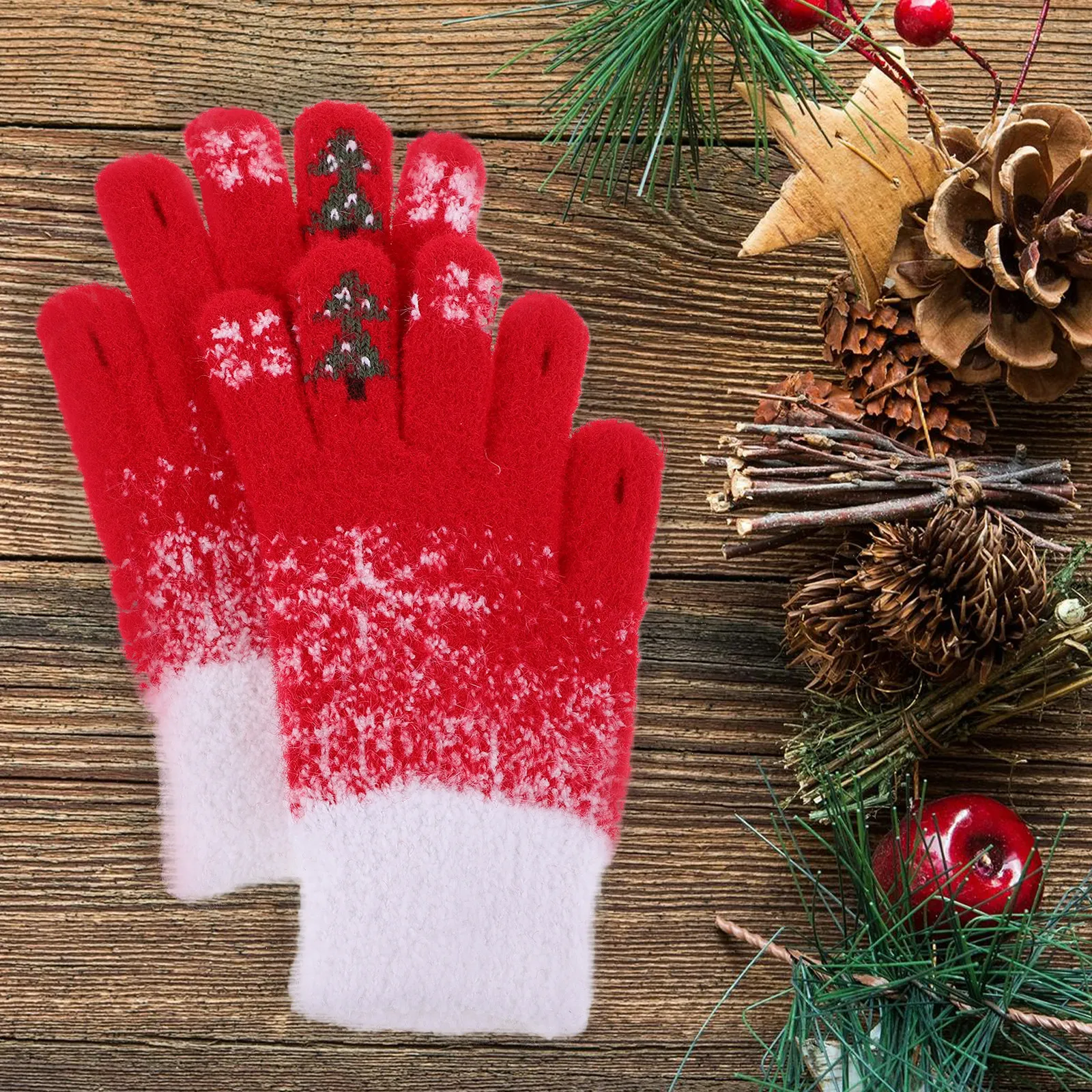 

1Pair Warm Christmas Winter Gloves for Women Cute Touchscreen Gloves Outdoor Cold Weather Activities Women Glove