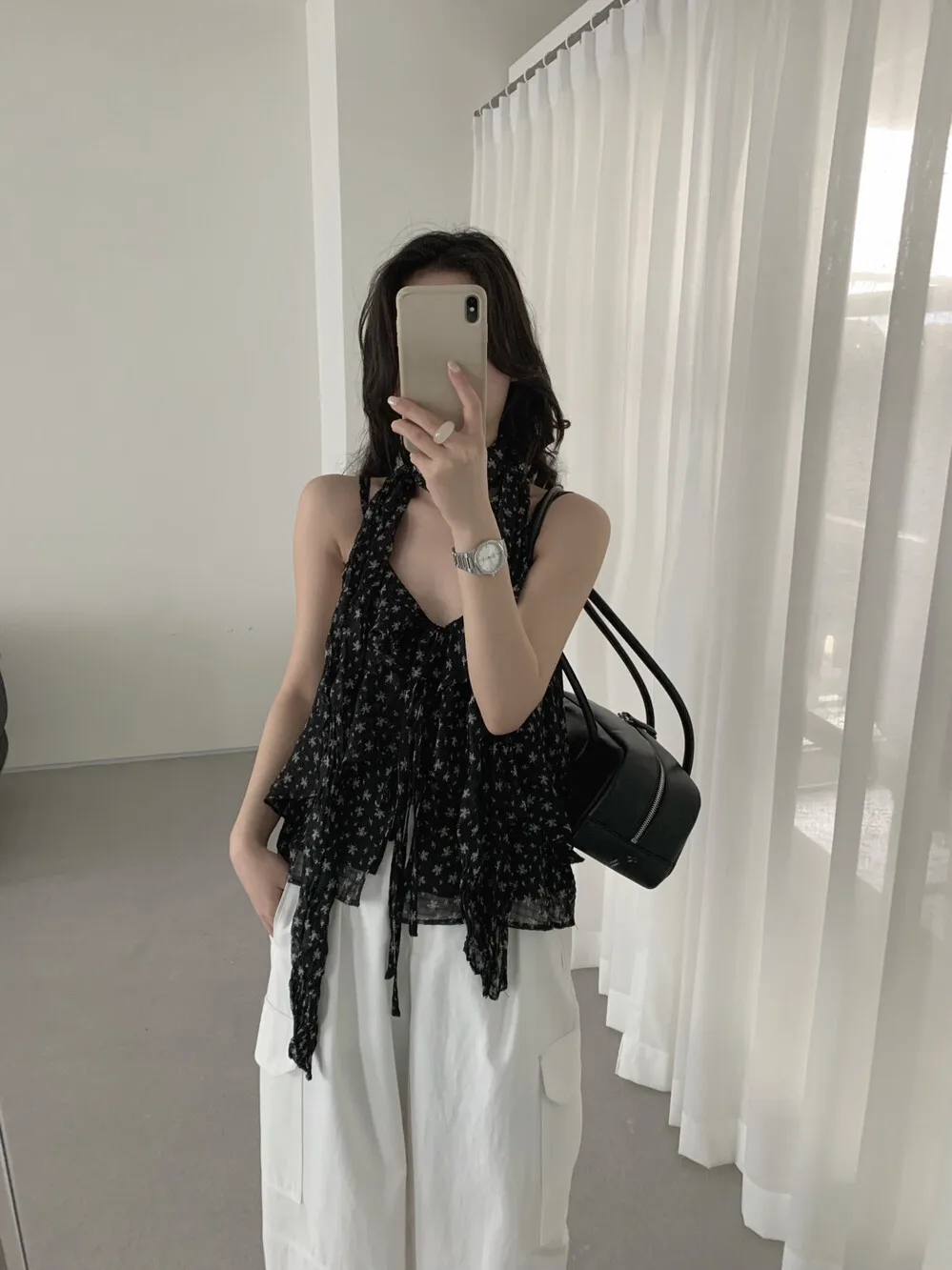 Camisa con Estampado Floral y Tirantes Ajustables, Estilo Vintage Lilian, Blusa de Verano Cómoda y Transpirable para Mujer