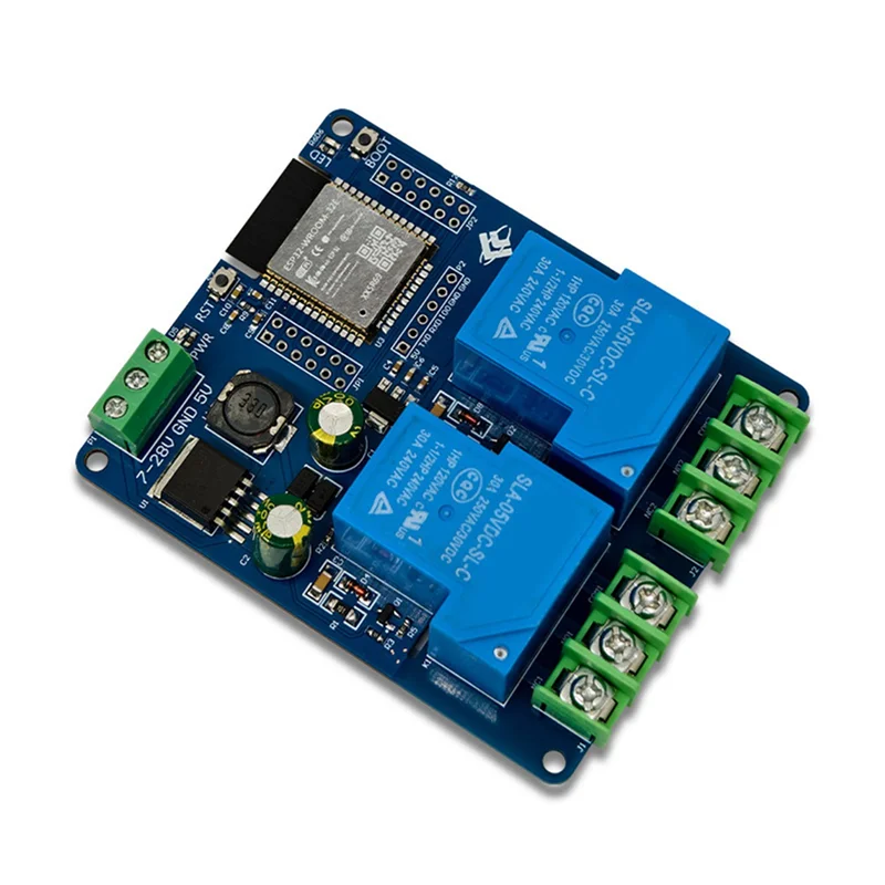 N82R 2X DC7-28/5V Power Supply WIFI Bluetooth 2-Channel 30A Relay Module Development Board ESP32 Secondary Development