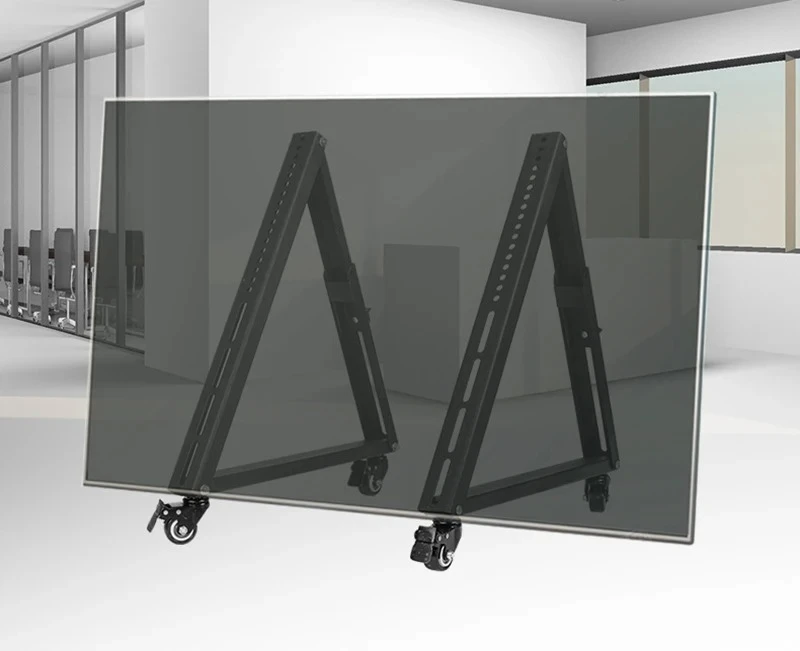 1 Pair Rolling TV Stand, Mobile TV Stand with Wheels for 32-55 Inch LED, LCD, Flat&Curved TVs, Angle Adjustable TV Cart 티비 받침대