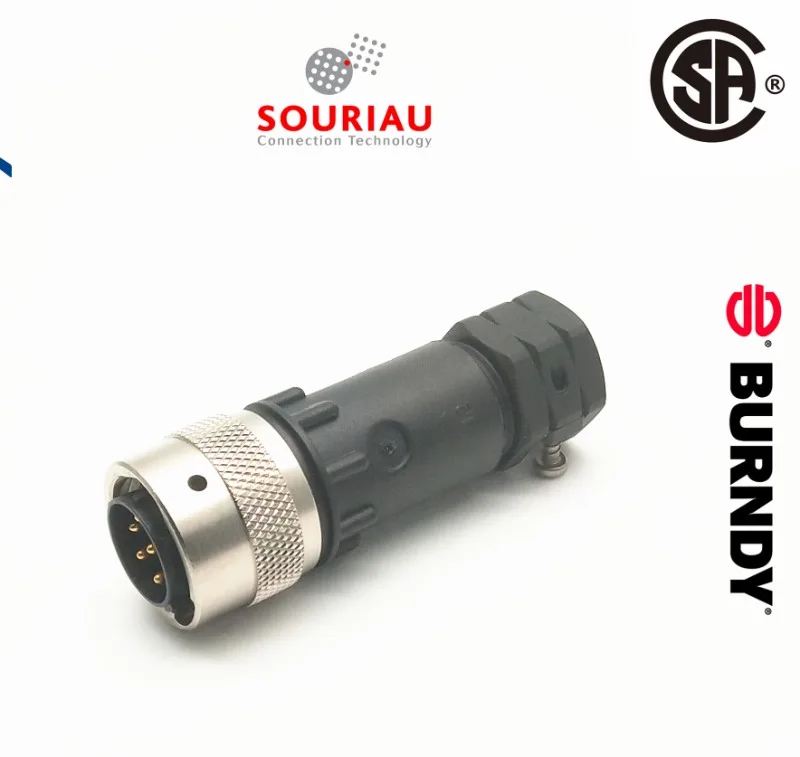 BURNDY SourIAU Industrial Plug 8-pin Male 8-pin+PG Tail Clip+8-pin